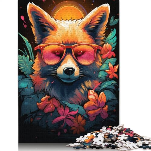 für Erwachsene 1000-teiliges Puzzle „Fuchs-Boss mit Sonnenbrille“ Puzzle für Erwachsene Papierpuzzle lustige Aktivitäten zu Hause Geburtstagsgeschenk Reisegeschenk 1000 Teile (38 x 26 cm) von wuzihanptpt