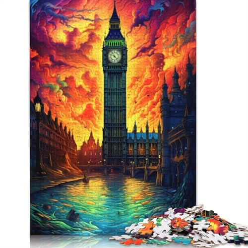 für Erwachsene 1000-teiliges Puzzle Geschenke Big Ben Britisches Puzzle Holzpuzzle pädagogisches Stressabbau-Spielzeug Puzzle 1000-teilig (75 x 50 cm) von wuzihanptpt