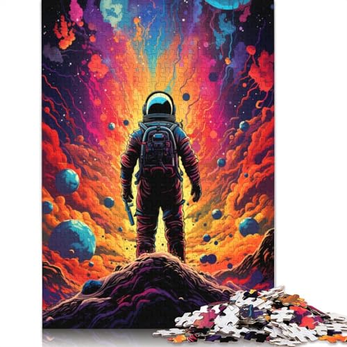 für Erwachsene 1000-teiliges Puzzle Geschenke Farbweltraum-Astronauten-Puzzle für Erwachsene und Kinder Papierpuzzle Lernspielzeug 1000 Teile (38 x 26 cm) von wuzihanptpt