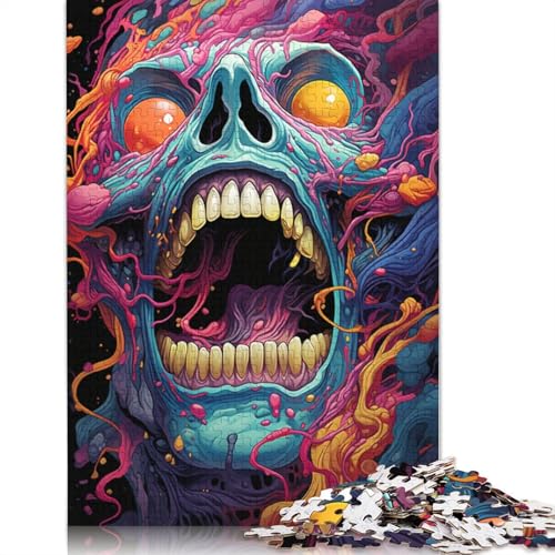 für Erwachsene 1000-teiliges Puzzle Geschenke farbenfrohes psychedelisches böses Monster Puzzle für Erwachsene und Kinder Holzpuzzle Lernspielzeug 1000 Teile (75 x 50 cm) von wuzihanptpt