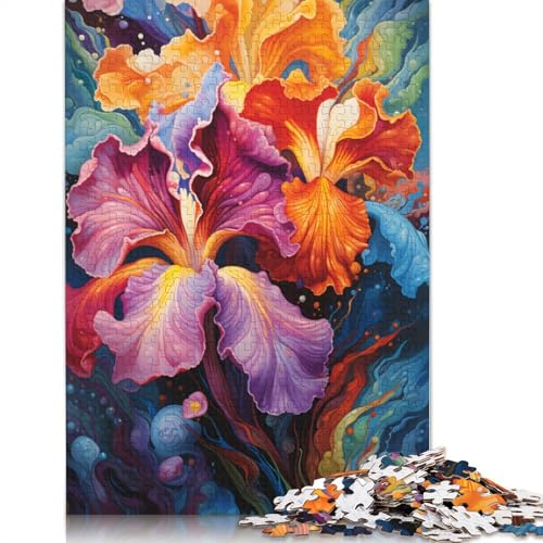 für Erwachsene 1000-teiliges Puzzle Geschenke für Bunte Blumen Puzzle aus Papier pädagogisches Spielzeug zum Stressabbau Puzzle 1000-teilig (38 x 26 cm) von wuzihanptpt