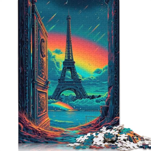 für Erwachsene 1000-teiliges Puzzle Geschenke für Frankreich Eiffelturm Puzzle für Erwachsene und Kinder Papierpuzzle Lernspielzeug 1000-teilig (38 x 26 cm) von wuzihanptpt