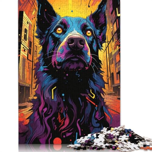 für Erwachsene 1000-teiliges Puzzle Geschenke für Hunde farbenfrohes psychedelisches Puzzle Holzpuzzle pädagogisches Stressabbau-Spielzeug Puzzle 1000 Teile (75 x 50 cm) von wuzihanptpt