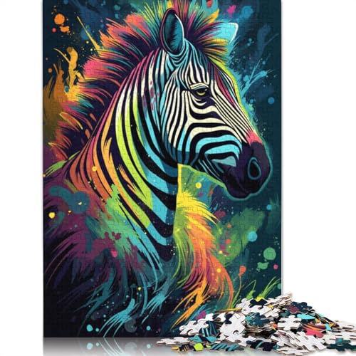 für Erwachsene 1000-teiliges Puzzle Geschenke für farbige Zebra-Puzzles Papierpuzzles pädagogisches Spielzeug zum Stressabbau Puzzle 1000-teilig (38 x 26 cm) von wuzihanptpt