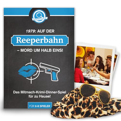 Krimispiel - Krimidinner 6-8 Personen – 1979 - Auf der Reeperbahn Mord um halb eins – Geschenk für Freunde – Gesellschaftsspiel – Hamburger Kiez von www.mitmach-krimi.de