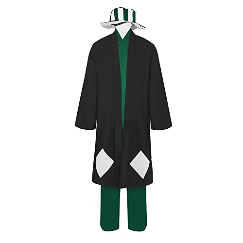 xHxttL Anime Bleach Uniform, Urahara Cosplay Kostüme Halloween Kimono Männer Frauen Outfit Halloween mit Tops Hose Hut von xHxttL