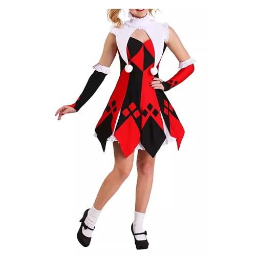 xHxttL Damen Halloween Cosplay Clown Kostüm Clown Kleid Tutu Rock Halloween Party Clown Cosplay Kostüm von xHxttL