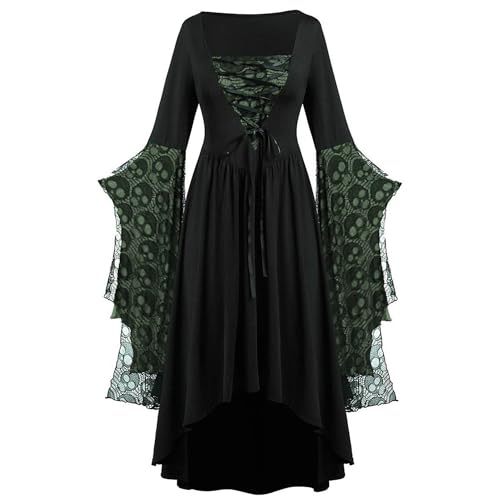 xHxttL Halloween-Kostüme für Damen Renaissance-Spitzenkleid Ballkleid Hexenkleider Korsett Gothic Vampirkleid von xHxttL