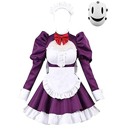 xHxttL High Rise Invasion Cosplay Dienstmädchen Kostüm mit Sniper White Smile Maske Anime Yuri Honjo Outfit Tenkuu Shinpan Yuri Cosplay Kostüm für Frauen und Mädchen von xHxttL