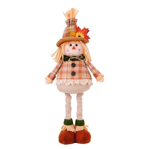 Festives Vogelscheuche Teleskoppuppe Ornament Einstellbare einziehbare Figur Thanksgiving Day Feier Heimdekoration von xbiez