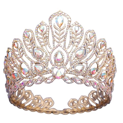 Luxuriöse Kristall-Braut-Tiaras Zubehör Tiaras Krone Ornament verziert mit Strass für Braut und Partys von xbiez