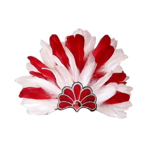 xbiez Damen Pailletten-Stirnband mit Federn, übertriebener Kopfschmuck mit elastischem Band für Karneval, Party, Aufführungen und besondere Anlässe, Halloween-Kopfschmuck xbiez Damen Pailletten-Stirnband mit Federn, übertriebener Kopfschmuck mit elastischem Band für Karneval, Party, Aufführungen und besondere Anlässe, Halloween-Kopfschmuck von xbiez