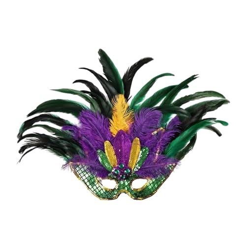 xbiez Damen Pailletten-Stirnband mit Federn, übertriebener Kopfschmuck mit elastischem Band für Karneval, Party, Aufführungen und besondere Anlässe, Halloween-Kopfschmuck xbiez Damen Pailletten-Stirnband mit Federn, übertriebener Kopfschmuck mit elastischem Band für Karneval, Party, Aufführungen und besondere Anlässe, Halloween-Kopfschmuck von xbiez