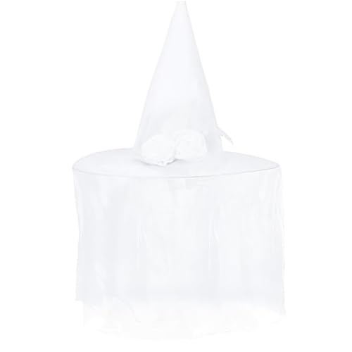 xbiez Gruseliger Halloween-Braut, Hexenhut, lustig, gespenstisch, Cosplay, Party, Kopfbedeckung, Zaubererhut, lustig, weiß xbiez Gruseliger Halloween-Braut, Hexenhut, lustig, gespenstisch, Cosplay, Party, Kopfbedeckung, Zaubererhut, lustig, weiß von xbiez