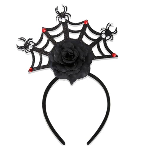 xbiez Hexe Halloween Kopfbedeckung Stirnband Foto Requisiten Party Cosplay Kostüme Tanzen Party Skelett Stirnband Halloween von xbiez