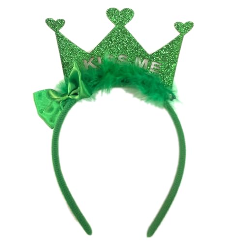 xbiez StPatricks Federkrone, Stirnband für Familientreffen, Karneval, Feiern, Requisiten, Kopfbedeckung, traditionelle Feiertags-Haarreifen von xbiez