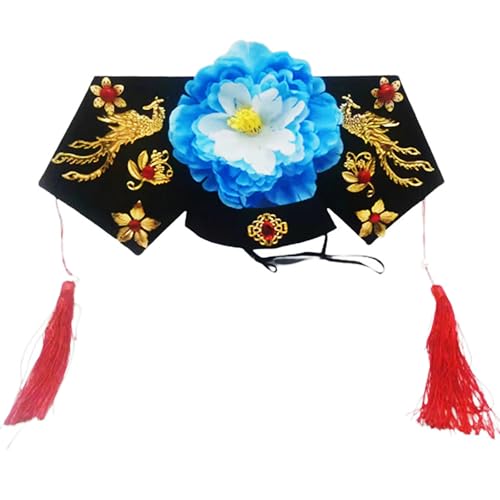 xbiez Traditionelles Kostüm, königlicher Hut für Damen, chinesische königliche Blume, königlicher Hut, Hochzeit, Kostüm, Mottoparty, Requisiten, Kopfschmuck von xbiez