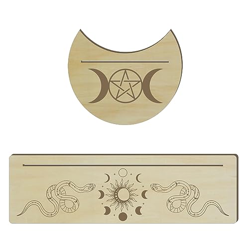 xbiez Tragbarer Hölzerner Tarot Kartenständer Mond Design Wahrsagungsbrett Tarot Kartenhalter Set Tarot Display Ständer Tarot Karten Display Ständer Tarot Deck Display Ständer Holz Display Ständer von xbiez