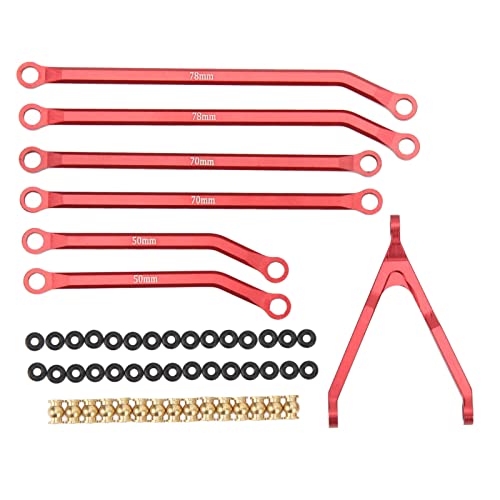 RC Chassis Rod Kit Aluminium Link Set Upgrade für Axial SCX24 AXI00005 1/24 Auto (Red) von xctopest