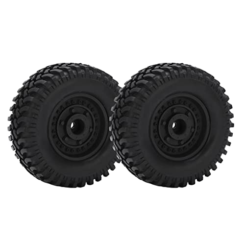 xctopest 1,9 Zoll Beadlock-Räder, Metallfelge, All-Terrain-Gummireifen, 100 mm Durchmesser für SCX10 RC Car Crawler (Black) von xctopest