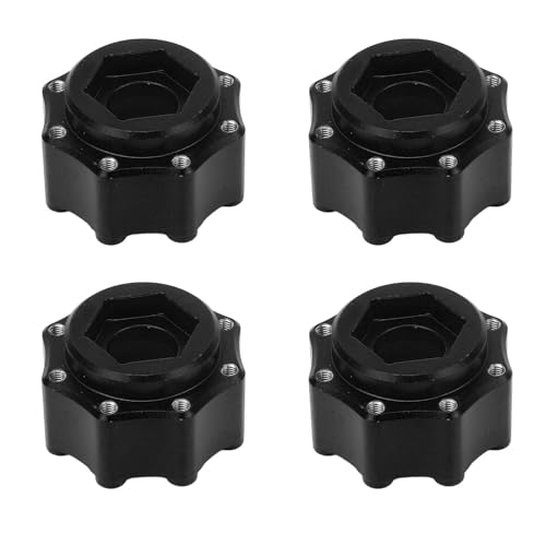 xctopest 4 Stück 17 mm RC-Sechskant-Adapter, Sechskant-Radnaben-Verlängerung, professionelle Aluminiumlegierung, fein bearbeitet, 3,8 Zoll, Reifen-Sechskant-Kombinator, (Black) von xctopest