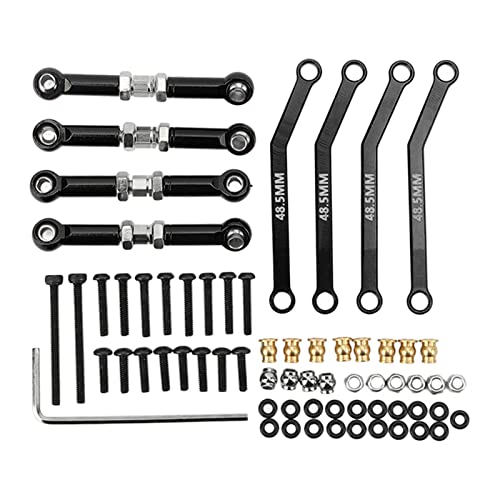 xctopest 8PCS High Clearance Front Links Set 1/24 Aluminium Legierung Stahl Tragen Beständig Crawler Auto Suspension Links Set für FMS (Black) von xctopest