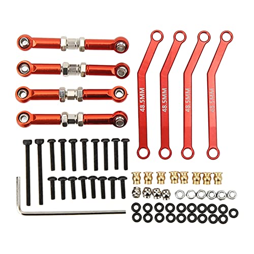 xctopest 8PCS High Clearance Front Links Set 1/24 Aluminium Legierung Stahl Tragen Beständig Crawler Auto Suspension Links Set für FMS (Red) von xctopest