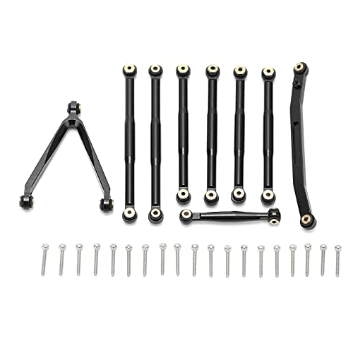 xctopest Aluminium-Stangengestänge-RC-Aufhängungsglieder-Set für AXIAL SCX24 1/24 RC-Auto (Black) von xctopest