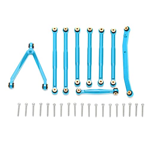 xctopest Aluminium-Stangengestänge-RC-Aufhängungsglieder-Set für AXIAL SCX24 1/24 RC-Auto (Blue) von xctopest