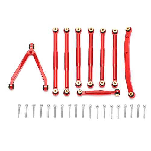 xctopest Aluminium-Stangengestänge-RC-Aufhängungsglieder-Set für AXIAL SCX24 1/24 RC-Auto (Red) von xctopest