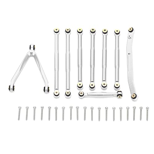 xctopest Aluminium-Stangengestänge-RC-Aufhängungsglieder-Set für AXIAL SCX24 1/24 RC-Auto (Silver) von xctopest