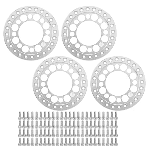 xctopest RC Felgenring Beadlock Felgenersatzring CNC Aluminiumlegierung für Axial SCX10 TRX4 1/10 RC Auto (Silver) von xctopest