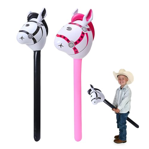 2 Stück Hobby Horse,Steckenpferd,für Kinder Pferde,Stockpferd Aufblasbaren Aufblasbares,Hors Bastelset Hobbyhorse,Horsing Pferd Pferdekopf,Pferdespielzeug Steckenpferde Steckpferd Stick 100*26 mm von xianshi