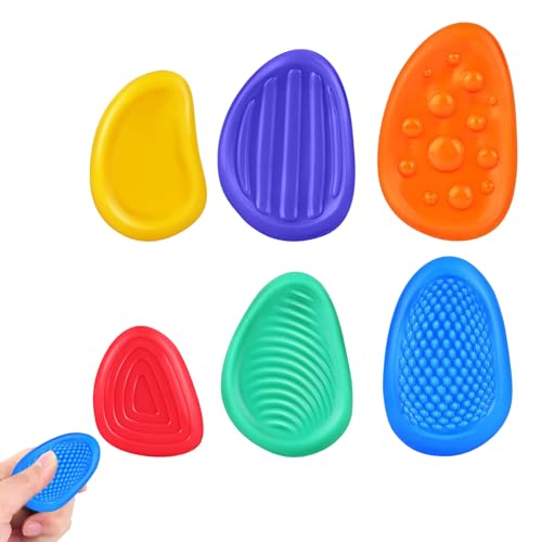 Fidget Toys,6 Stück Fidget,Toys Sensory Stones,Spielzeug Stress Kinder Sensorische,Stressabbau Toy Erwachsene,Kids Anti Sensorisches Stones,Antistress Fidget-Spielzeug Fidgettoys,Stressabbau-Spielzeug von xianshi