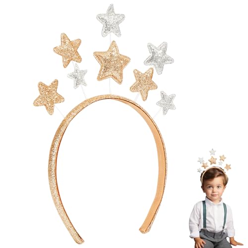 Haarreif Weihnachten Erwachsene,Haarreif Sterne,Stern Stirnband Glitzer,Haarschmuck Weihnachts Haarband,Haarbänder Headband Haarreifen,mit für Star Christmas,Kopfschmuck Glitzerstern Stern-Haarband von xianshi