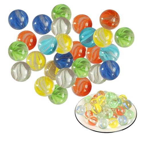 xianshi 100 Stück Murmeln,Glasmurmeln,Glas Bunt Kinder Dunkeln,Durchsichtig Grosse,Klar Leuchten Leuchtmurmeln,Bunte Flipperspiel Für Gemusterte,Glaskugeln Kugel Löchern Marbles,Pflanzendekoration von xianshi