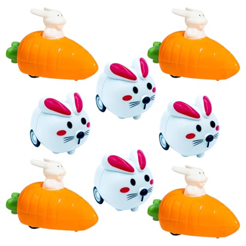 xianshi Osterhase,Ostergeschenke Kinder,8 Pcs Osterhasen Spielzeugauto,Ostergeschenke,Ostern Geschenke,Perfekt Als An Ostern Für Kinder Ideal Für Jungen & Mädchen(Weiß Und Orange) von xianshi