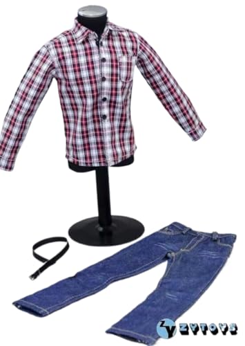 (Only Clothes) 1/6 Scale Male Soldier Plaid Shirt + Jeans Model for 12'' Figure von ximitoy