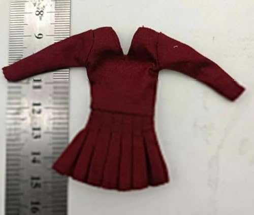 ximitoy 1/12 Damen-Soldaten-Kleid, 15,2 cm, Weinrot von ximitoy