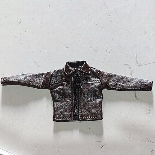 ximitoy 1/12 Männlicher Soldat PU-Lederjacke, Mantel-Modell, für 15,2 cm große Figur (5 Farben) (Braun) von ximitoy