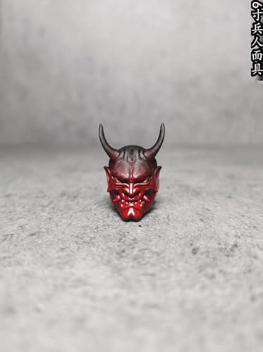 ximitoy 1/12 männlicher Soldat Samurai Maske Modell für 15,2 cm große Actionfigur (rot) von ximitoy