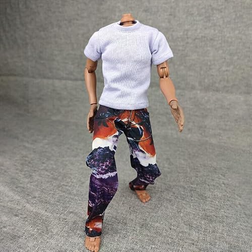 ximitoy 1/6th Soldier Trendy Bottoming Kurzarm T-Shirt Modell für 30,5 cm Damen & Herren (Graublau) von ximitoy