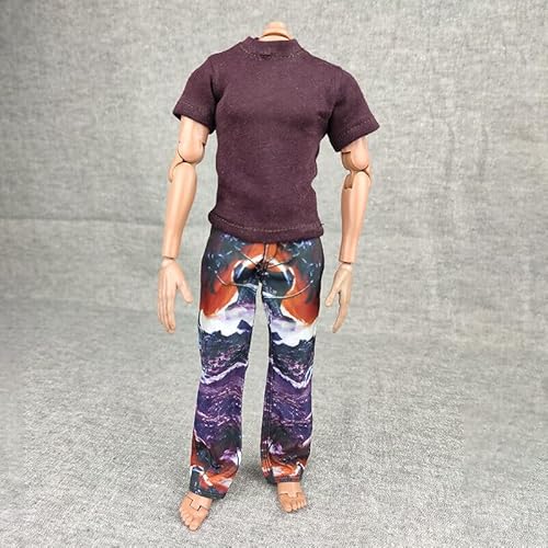 ximitoy 1/6th Soldier Trendy Bottoming Kurzarm T-Shirt Modell für 30,5 cm Damen & Herren (Kastanienbraun) von ximitoy