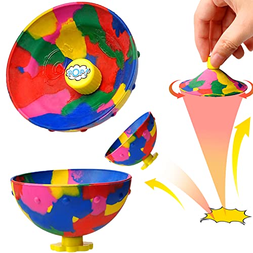 2 Stück Hüpfschüssel Spielzeug für Kinder und Erwachsene, Camouflage Hüpfschüssel Spinning Stressabbau Spielzeug, Gummi-Neuheit Anti-Stress-Spielzeug, Geschenk für Jungen, Mädchen im Freien von xinrongda