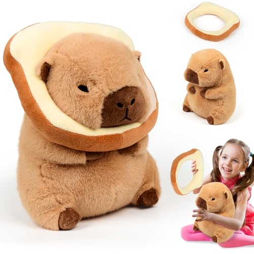 Capybara Kuscheltier Capybara Plüschtier, Capybara Plüschtier mit Brote Spielzeug, Stofftier Plushie Stofftier Geschenk für Kinder Jungen Mädchen von xinrongda