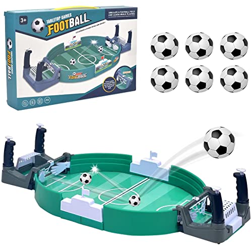 xinrongda Interaktives Tischfußballspiel mit 6 Fußbälle, Mini Tischkicker Desktop Spielzeug Tisch Fußball Kit, Fußball Geschenke für Jungs, Interaktive Brettspiele für Kinder Erwachsene von xinrongda