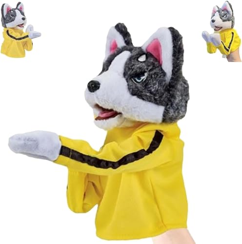 xinrongda Kung Fu Animal Toy Husky Gloves Doll Children's Game Plush Toys, Max mit Aufdruck, Figur mit Saugnäpfen an der Unterseite, ideal zum Abbau von Stress, Wut und Aggressionen von xinrongda