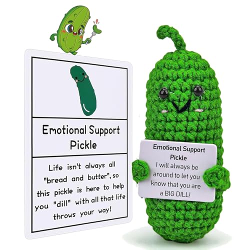 xinrongda Pocket Hug Positive Pickle, Mini-Plüsch Figuren Lustige Pickle Puppe, Strickwolle Puppe, Mutmacher Geschenk, Beste Freundin Lustige Geschenk für Familie Freund Patient von xinrongda