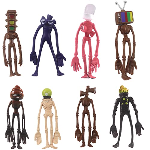 xlwen Sirenenkopffigur, 8 Stück Siren Head Toys Ornament Sirenenkopffigur Sirenenkopf Spielzeug Actionfigur Cartoon Tierfigur Horror Modell Puppenset Einzigartige Geschenke für Kinder von xlwen