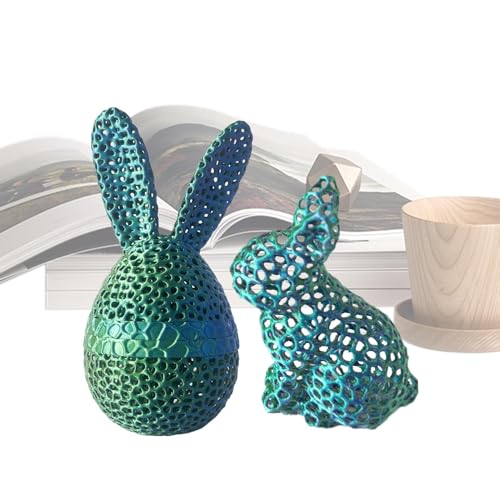 xowwyue 3D Gedrucktes Kaninchen Im Ei Osterhasen Ei Spielzeug Hohlen Kanincheneiern Osterdekoration Ostern Hasen Figur Für Schreibtischdekoration, Heimdekoration von xowwyue